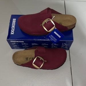 Birkenstock Boston big buckle Maroon